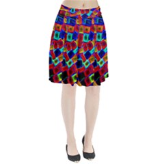 Neon Glow Glowing Light Design Pleated Skirt