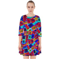 Neon Glow Glowing Light Design Smock Dress