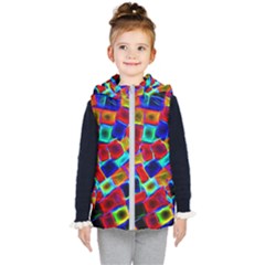 Neon Glow Glowing Light Design Kids  Hooded Puffer Vest