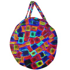 Neon Glow Glowing Light Design Giant Round Zipper Tote by HermanTelo