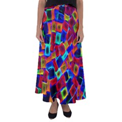 Neon Glow Glowing Light Design Flared Maxi Skirt