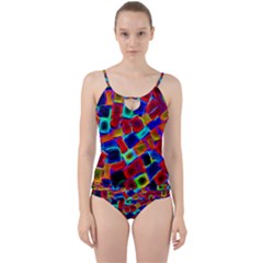 Neon Glow Glowing Light Design Cut Out Top Tankini Set