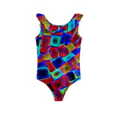 Neon Glow Glowing Light Design Kids  Frill Swimsuit by HermanTelo