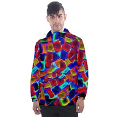 Neon Glow Glowing Light Design Men s Front Pocket Pullover Windbreaker