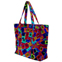 Neon Glow Glowing Light Design Zip Up Canvas Bag