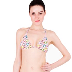 Owl Bird Cute Pattern Background Bikini Top by HermanTelo