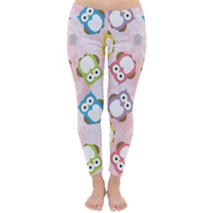 Owl Bird Cute Pattern Background Classic Winter Leggings