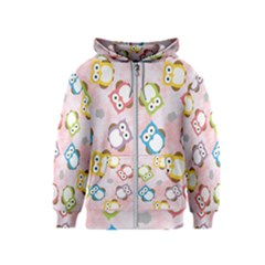 Owl Bird Cute Pattern Background Kids  Zipper Hoodie