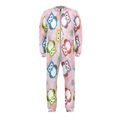 Owl Bird Cute Pattern Background Onepiece Jumpsuit (kids)