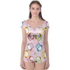 Owl Bird Cute Pattern Background Boyleg Leotard 