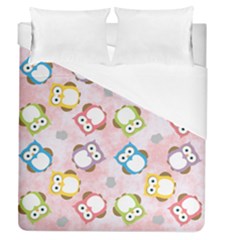 Owl Bird Cute Pattern Background Duvet Cover (queen Size)