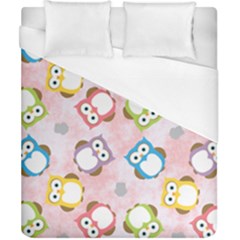 Owl Bird Cute Pattern Background Duvet Cover (california King Size) by HermanTelo