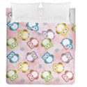 Owl Bird Cute Pattern Background Duvet Cover Double Side (Queen Size) View2