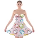 Owl Bird Cute Pattern Background Strapless Bra Top Dress View1