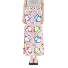 Owl Bird Cute Pattern Background Full Length Maxi Skirt