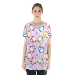 Owl Bird Cute Pattern Background Skirt Hem Sports Top