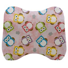 Owl Bird Cute Pattern Background Velour Head Support Cushion by HermanTelo