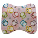 Owl Bird Cute Pattern Background Velour Head Support Cushion View1