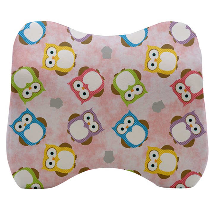 Owl Bird Cute Pattern Background Velour Head Support Cushion