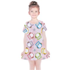 Owl Bird Cute Pattern Background Kids  Simple Cotton Dress