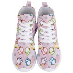 Owl Bird Cute Pattern Background Women s Lightweight High Top Sneakers