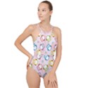 Owl Bird Cute Pattern Background High Neck One Piece Swimsuit View1