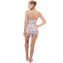 Owl Bird Cute Pattern Background High Neck One Piece Swimsuit View2