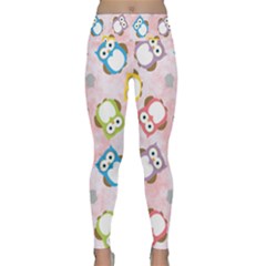 Owl Bird Cute Pattern Background Lightweight Velour Classic Yoga Leggings