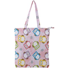 Owl Bird Cute Pattern Background Double Zip Up Tote Bag by HermanTelo