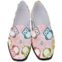 Owl Bird Cute Pattern Background Women s Classic Loafer Heels View1