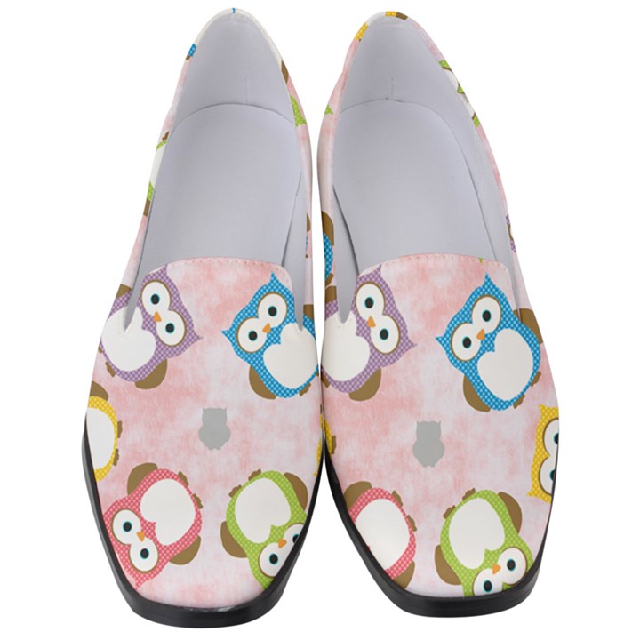 Owl Bird Cute Pattern Background Women s Classic Loafer Heels