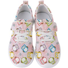 Owl Bird Cute Pattern Background Men s Velcro Strap Shoes