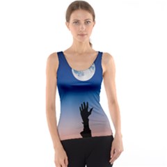 Moon Sky Blue Hand Arm Night Tank Top