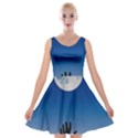 Moon Sky Blue Hand Arm Night Velvet Skater Dress View1