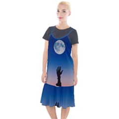 Moon Sky Blue Hand Arm Night Camis Fishtail Dress