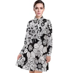 Mandala Calming Coloring Page Long Sleeve Chiffon Shirt Dress by HermanTelo