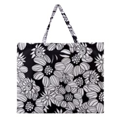 Mandala Calming Coloring Page Zipper Large Tote Bag