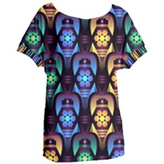 Pattern Background Bright Blue Women s Oversized Tee