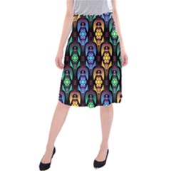 Pattern Background Bright Blue Midi Beach Skirt