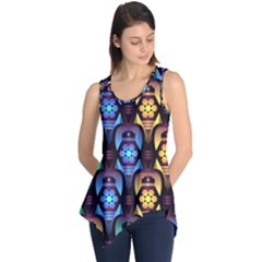 Pattern Background Bright Blue Sleeveless Tunic by HermanTelo