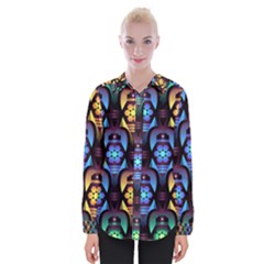 Pattern Background Bright Blue Womens Long Sleeve Shirt