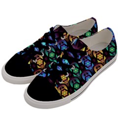 Pattern Background Bright Blue Men s Low Top Canvas Sneakers