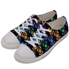 Pattern Background Bright Blue Women s Low Top Canvas Sneakers by HermanTelo