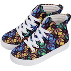 Pattern Background Bright Blue Kids  Hi-top Skate Sneakers by HermanTelo