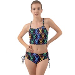 Pattern Background Bright Blue Mini Tank Bikini Set