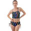 Pattern Background Bright Blue Mini Tank Bikini Set View1