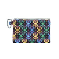 Pattern Background Bright Blue Canvas Cosmetic Bag (small)