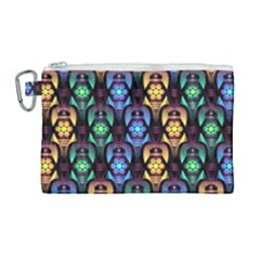 Pattern Background Bright Blue Canvas Cosmetic Bag (large) by HermanTelo