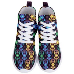 Pattern Background Bright Blue Women s Lightweight High Top Sneakers