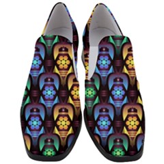 Pattern Background Bright Blue Slip On Heel Loafers